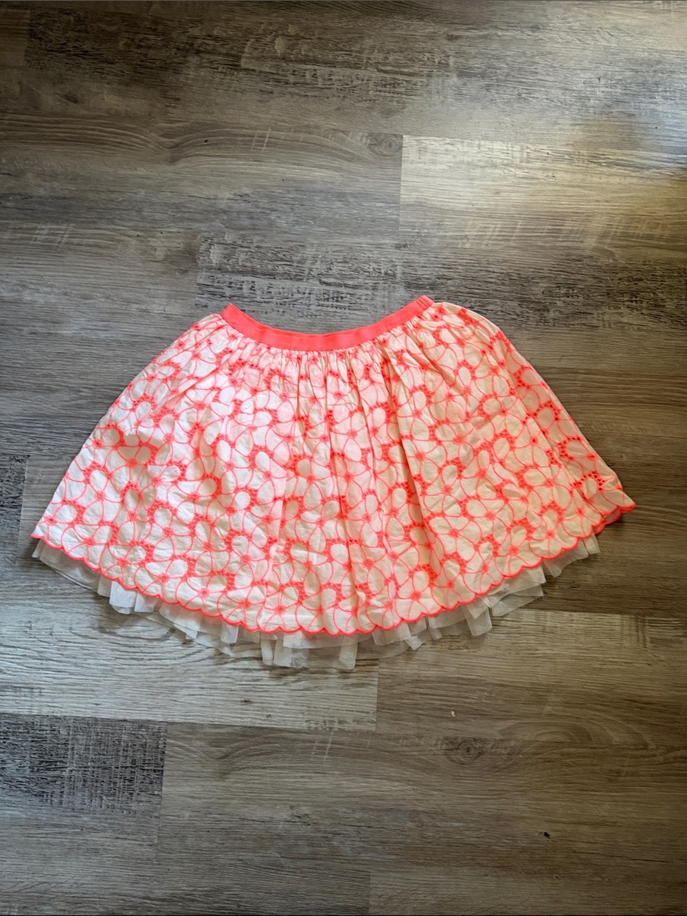 NWT GAPKids Melon Tulle Trim Eyelet Skirt